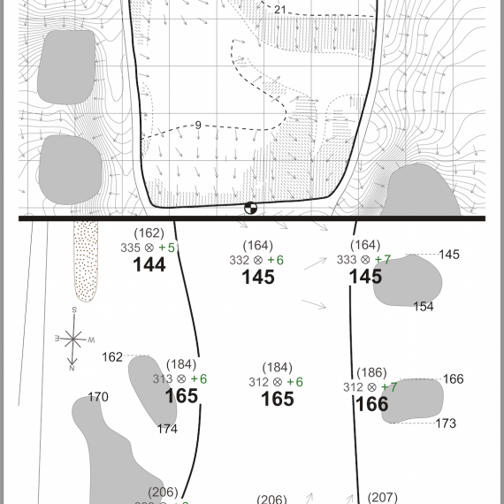 Mark Long Yardage Books Oakmont Hole 18